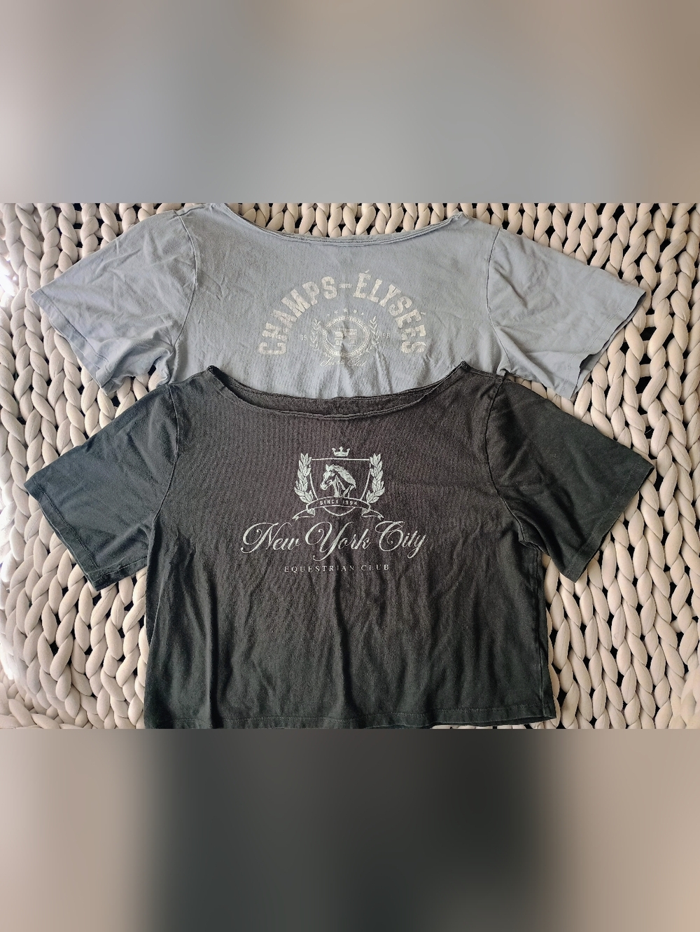 Bundle of 2 Wild Fable 100% Cotton Graphic Cropped T-shirts — Off-Shoulder
